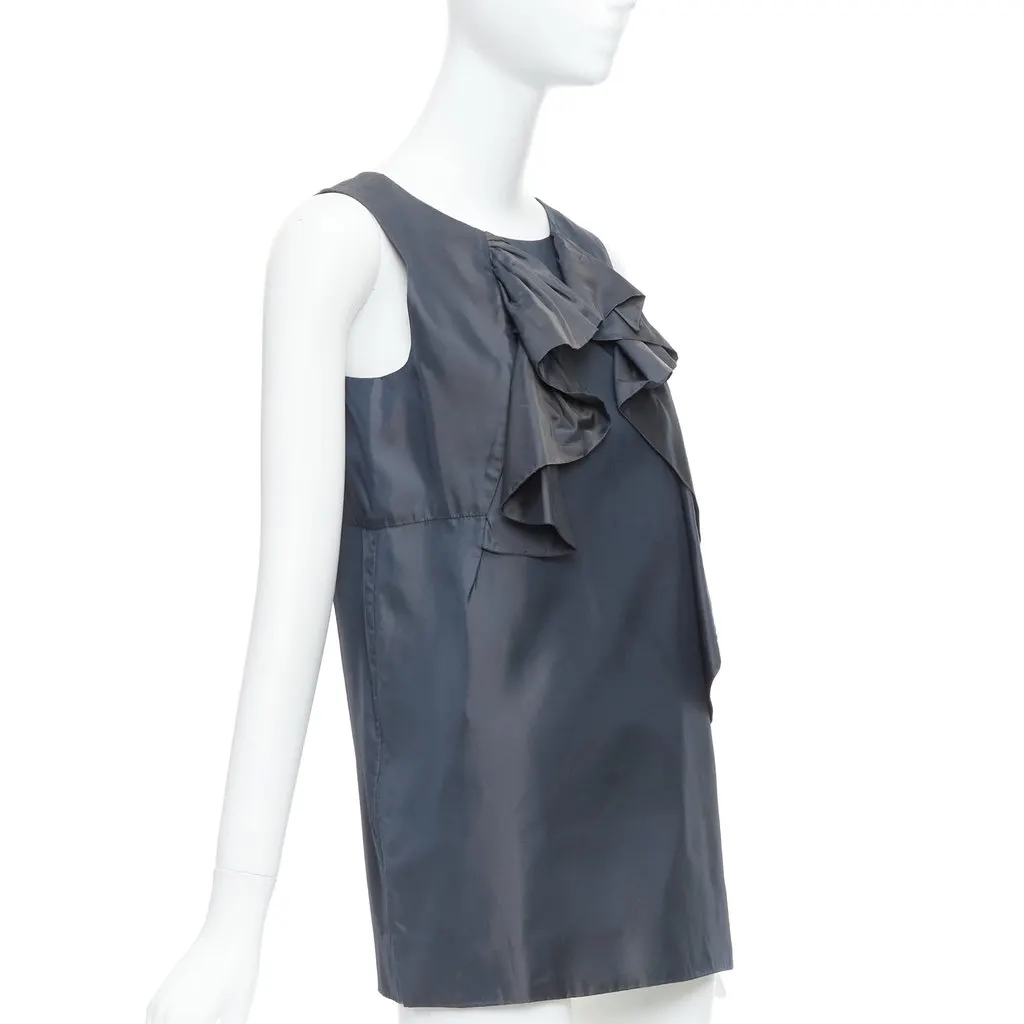 Marni Twill Ruffle Dress Grey Very good - Inside View