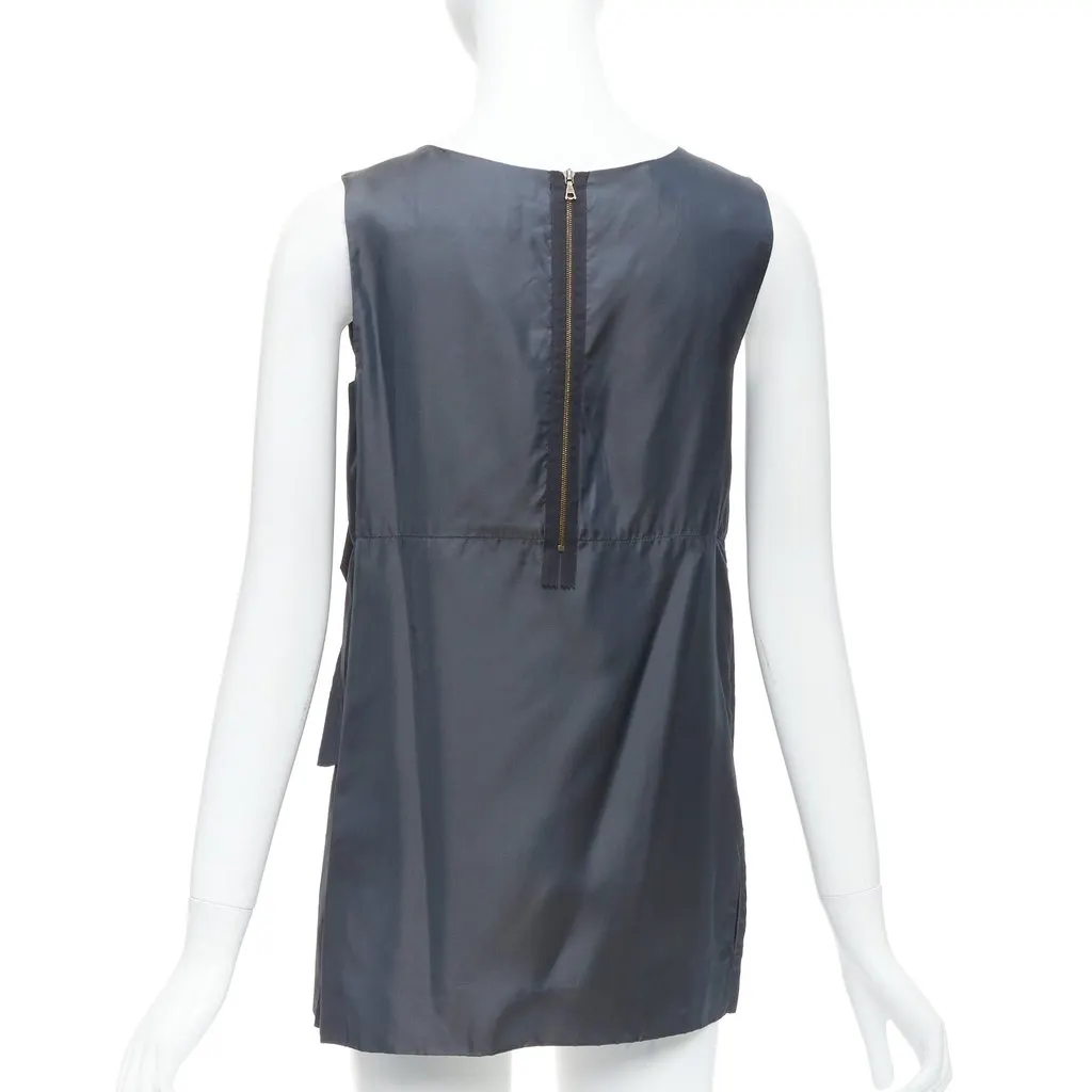 Marni Twill Ruffle Dress Grey Very good - Box View