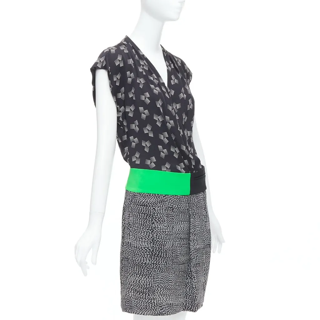 Diane von Furstenberg Multi Silk Wrap Dress Green Silk Very good - Inside View