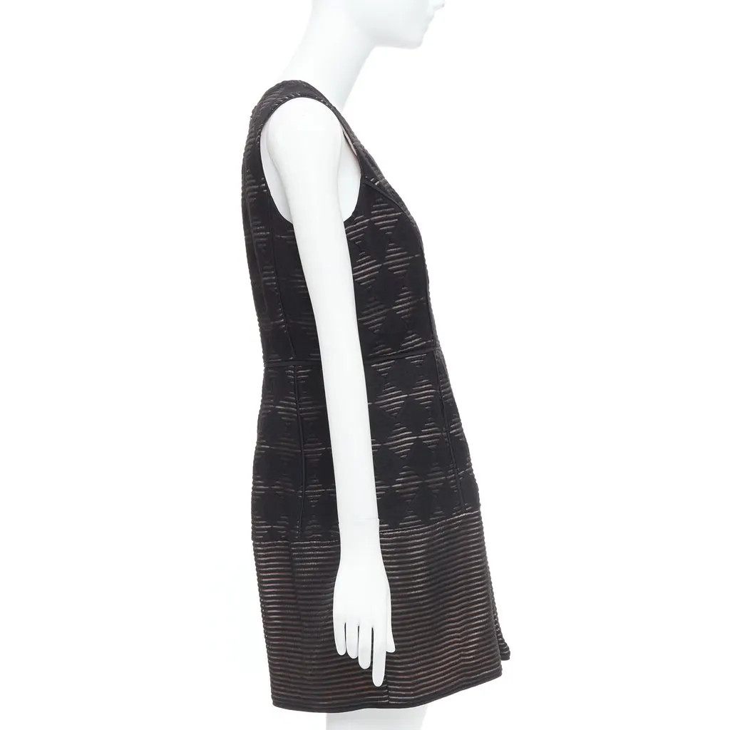 Tibi Checkered Flared Dress Black Wool Never worn - Model View