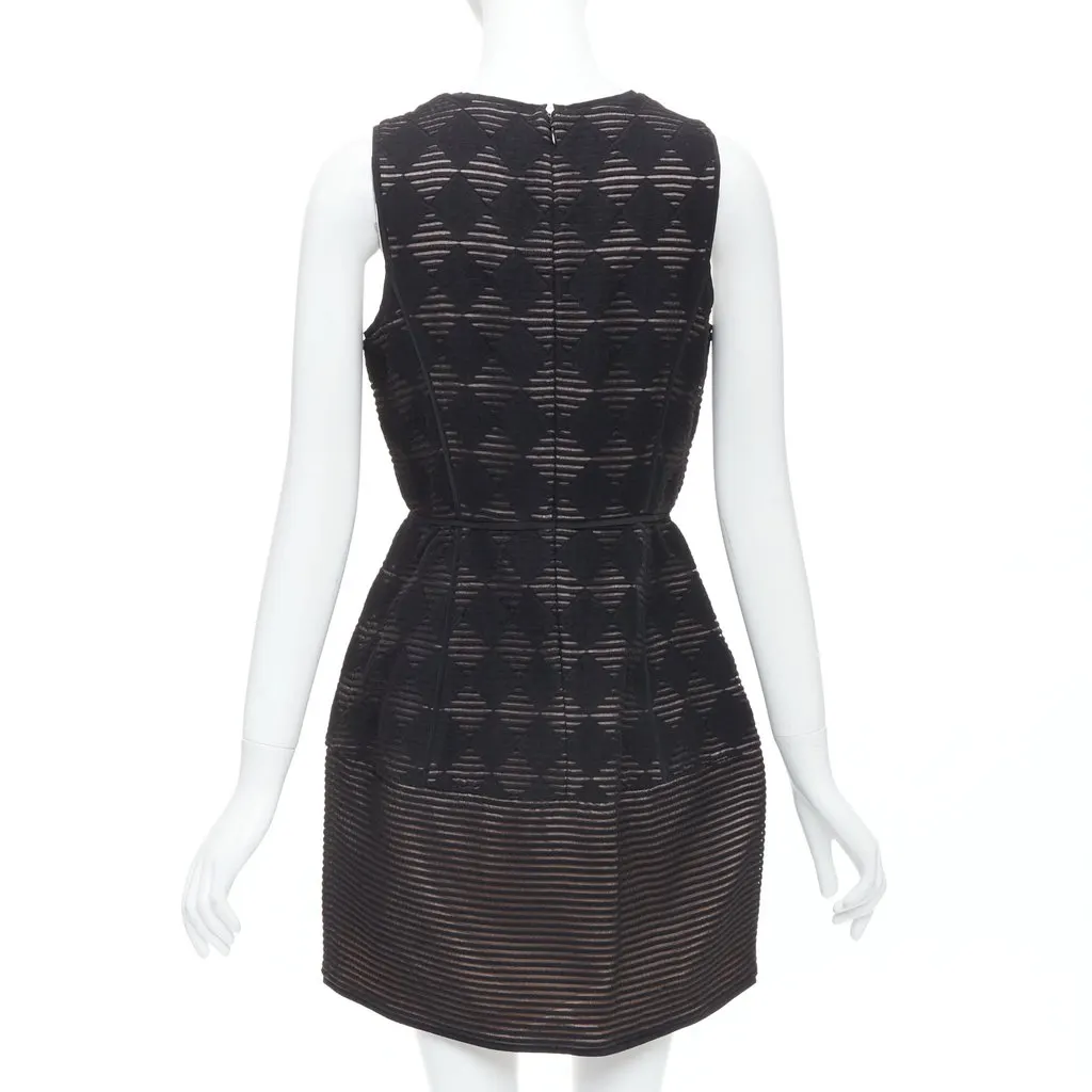 Tibi Checkered Flared Dress Black Wool Never worn - Box View