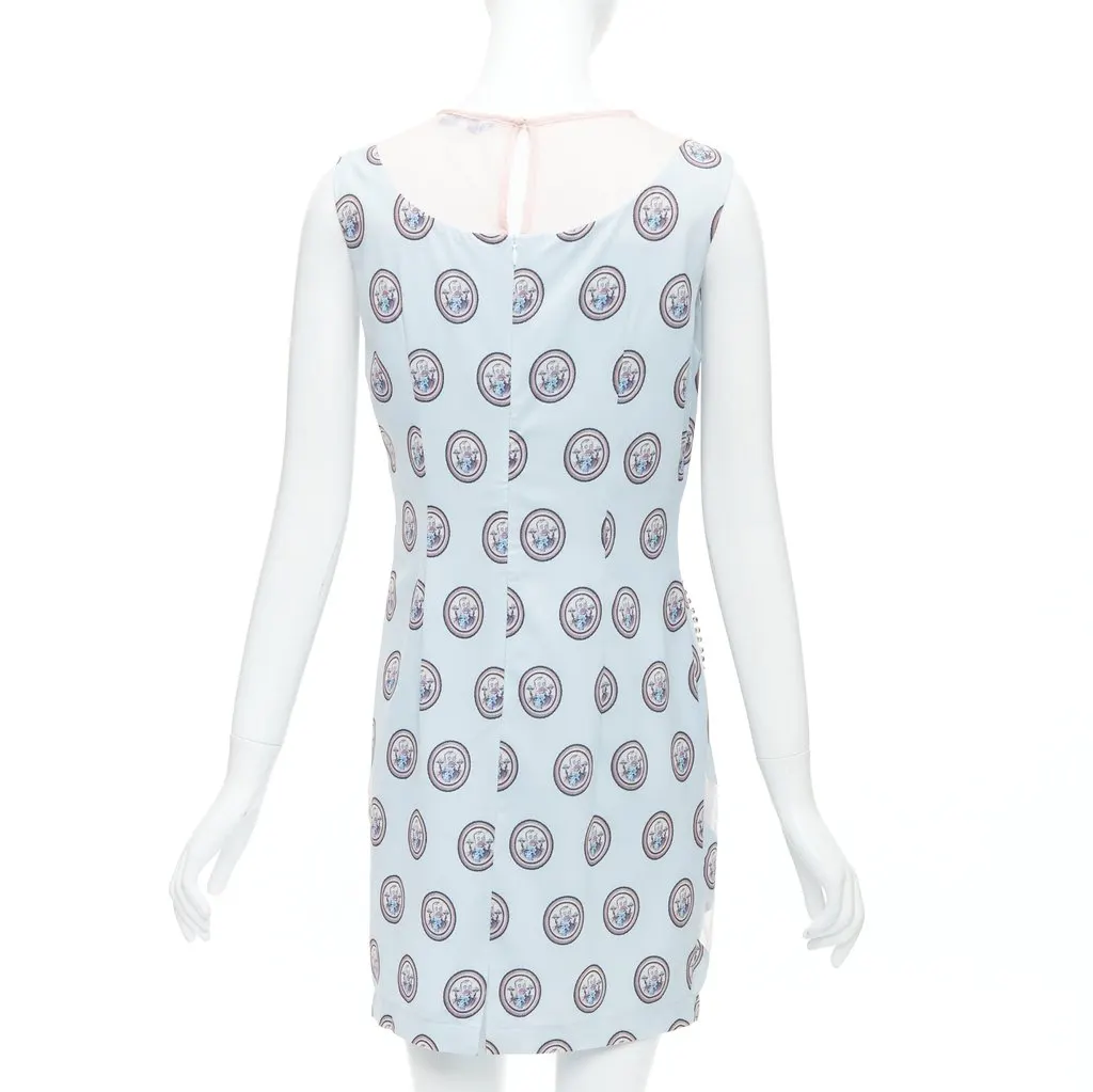 MSGM Portrait Shift Dress Blue Silk Good - Box View