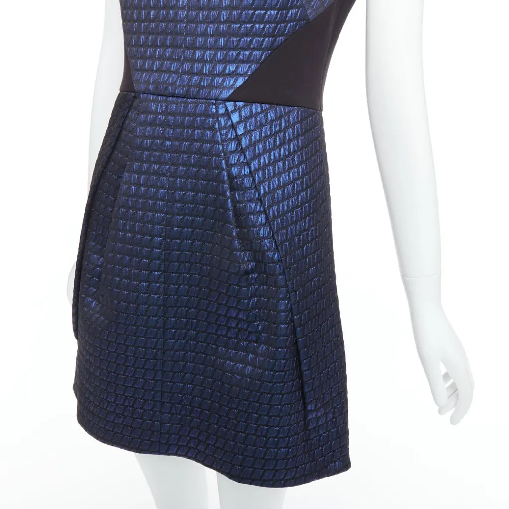 Tibi Lurex Jacquard Dress Black Polyester Very good - Back View