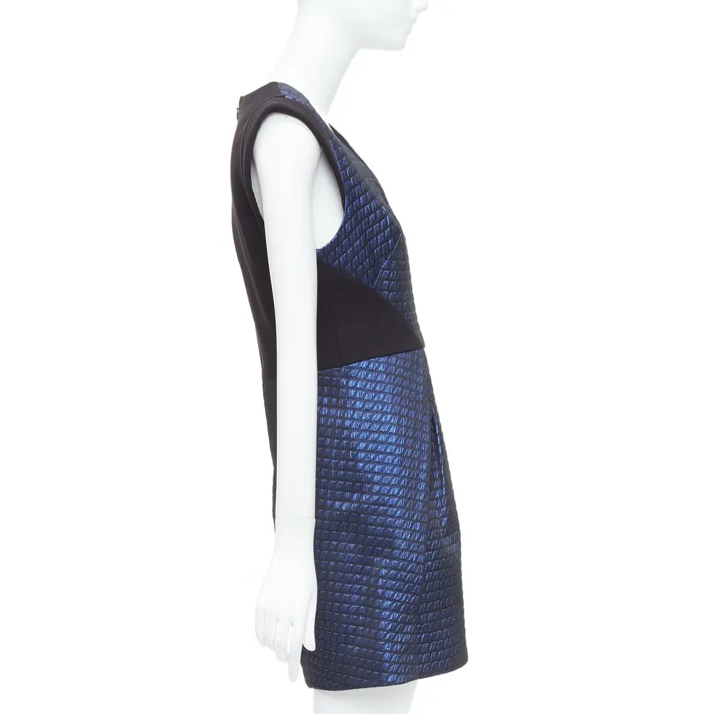 Tibi Lurex Jacquard Dress Black Polyester Very good - Model View