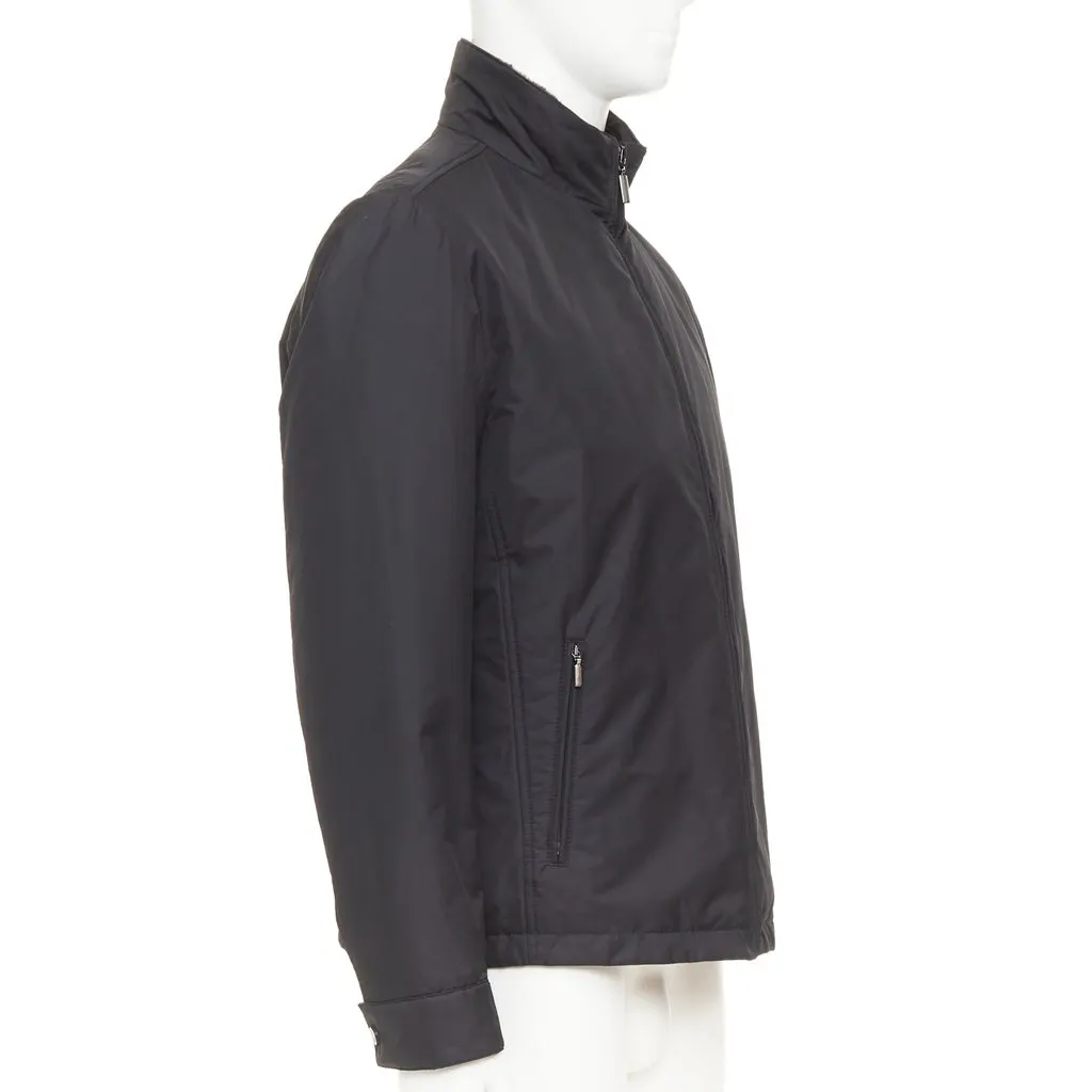 Brioni Black Polyester Coat Black Polyester Very good - Model View