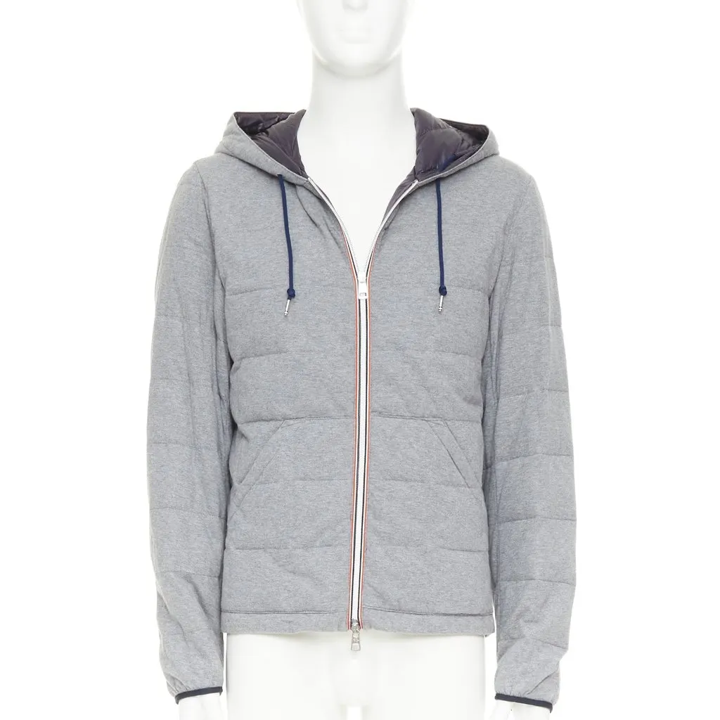 Moncler Lefort Giubbotto Grey Cotton Very good - Front View
