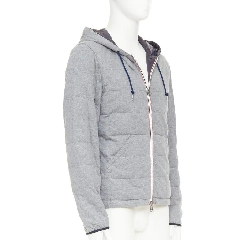 Moncler Lefort Giubbotto Grey Cotton Very good - Model View