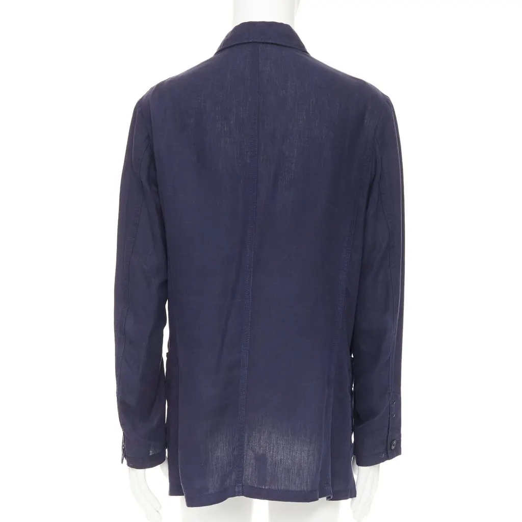 Yohji Yamamoto Blue Linen Jacket Blue Linen Good - Box View