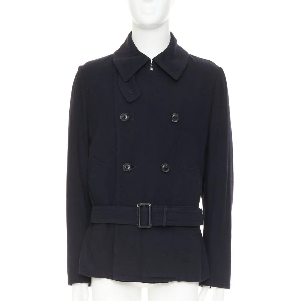 Yohji Yamamoto Black Wool Jacket Black Wool Good - Front View