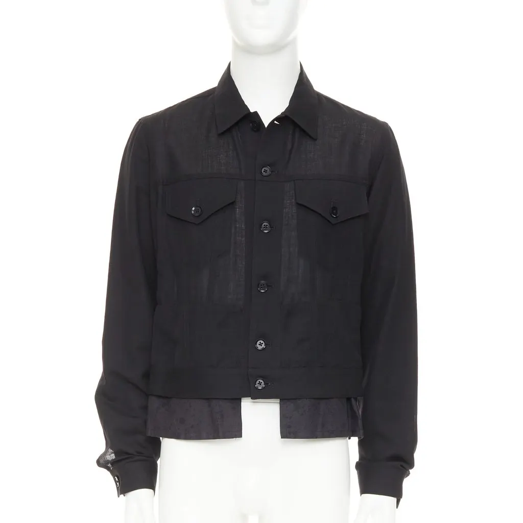 Yohji Yamamoto Black Wool Jacket Black Wool Very good - Front View
