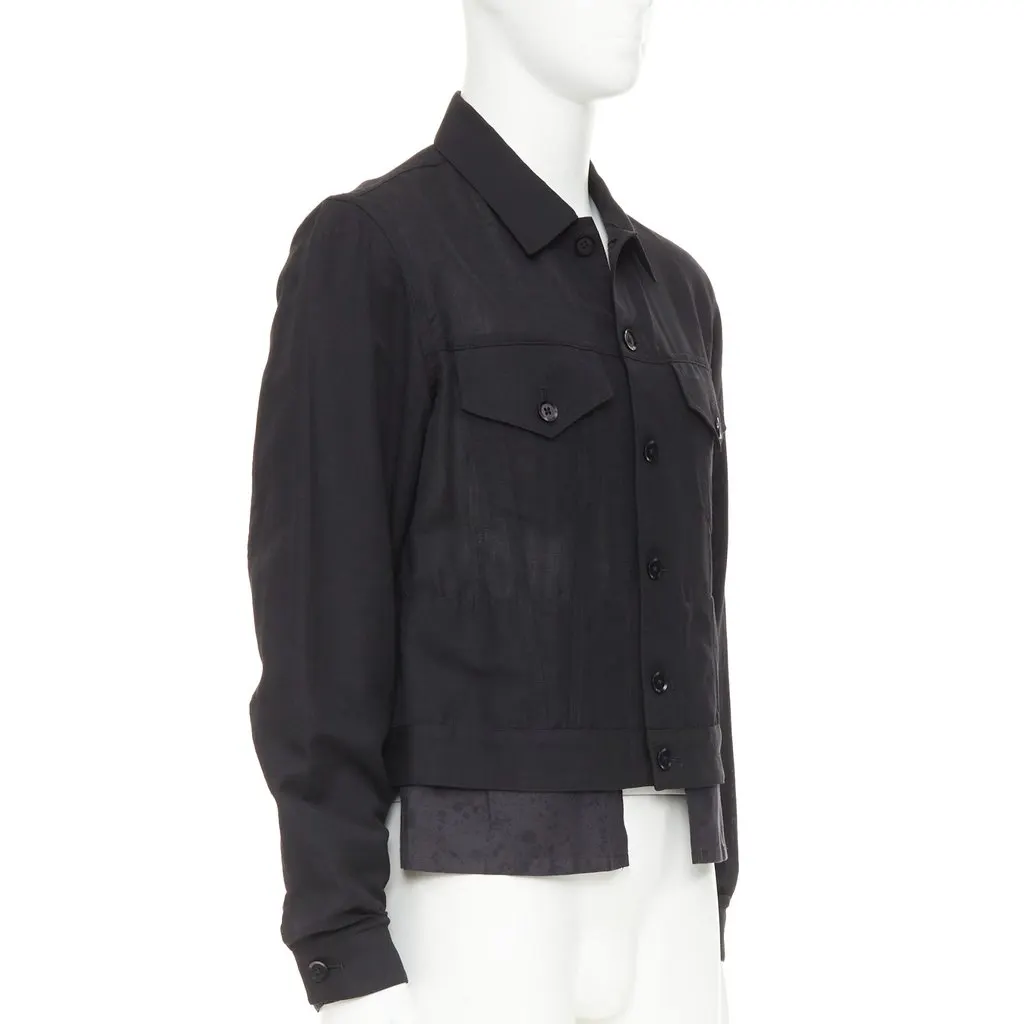 Yohji Yamamoto Black Wool Jacket Black Wool Very good - Inside View