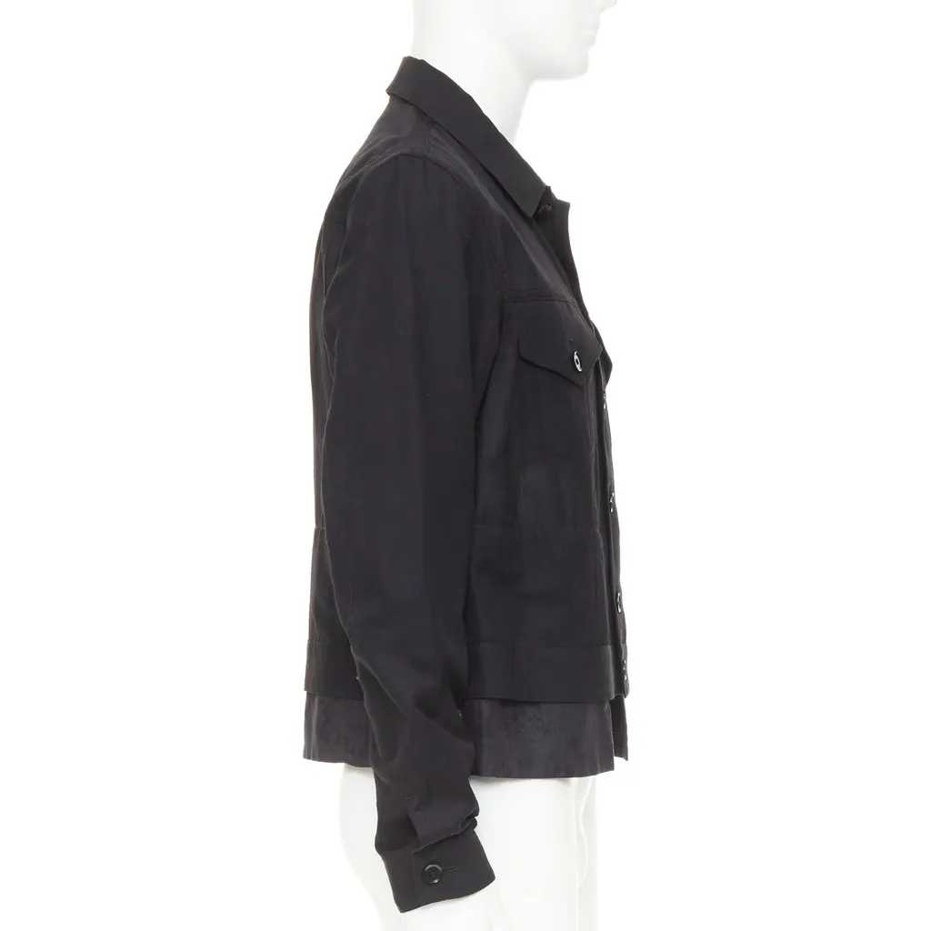 Yohji Yamamoto Black Wool Jacket Black Wool Very good - Model View