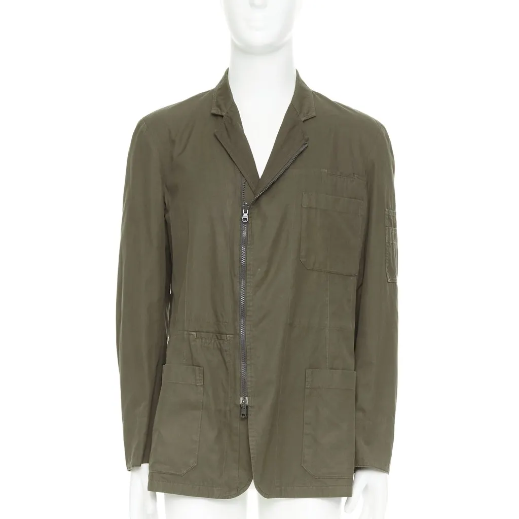 Yohji Yamamoto Green Cotton Jacket Green Cotton Fair - Front View