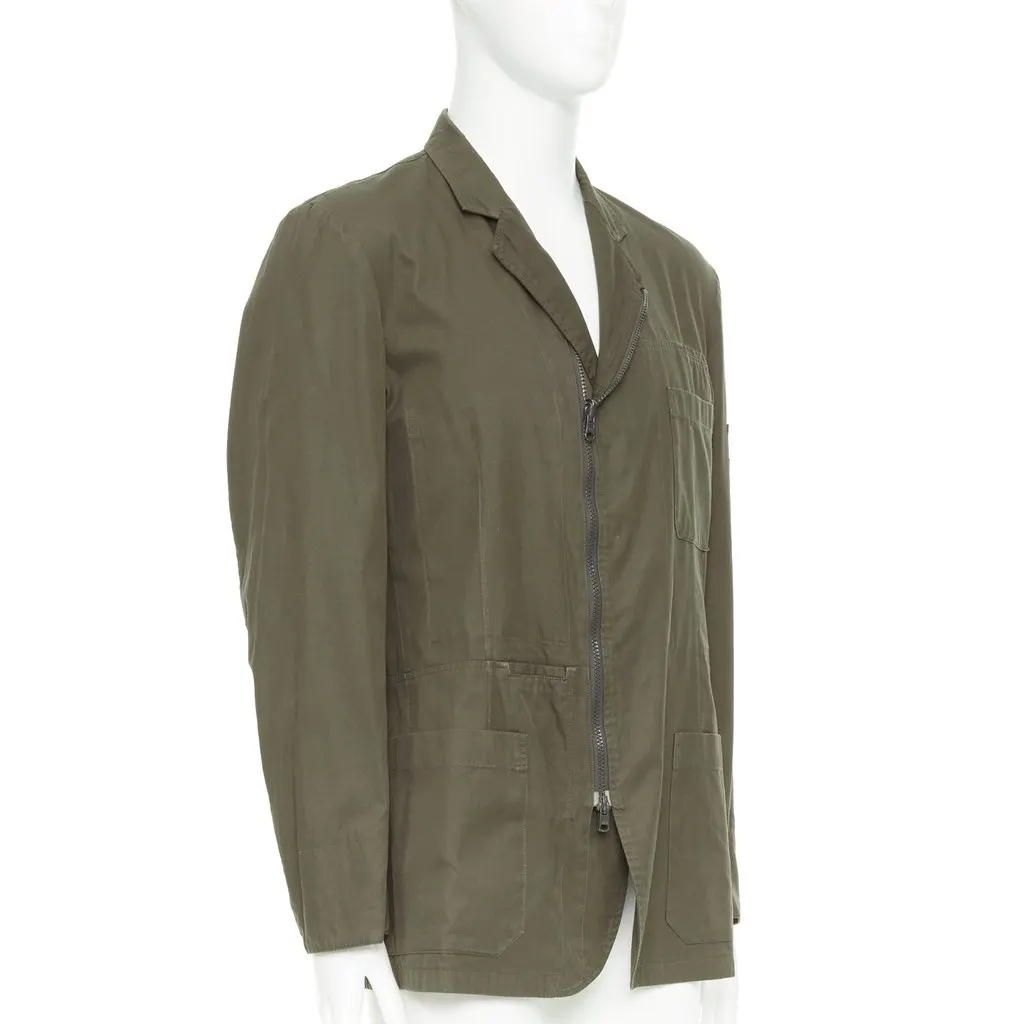 Yohji Yamamoto Green Cotton Jacket Green Cotton Fair - Inside View