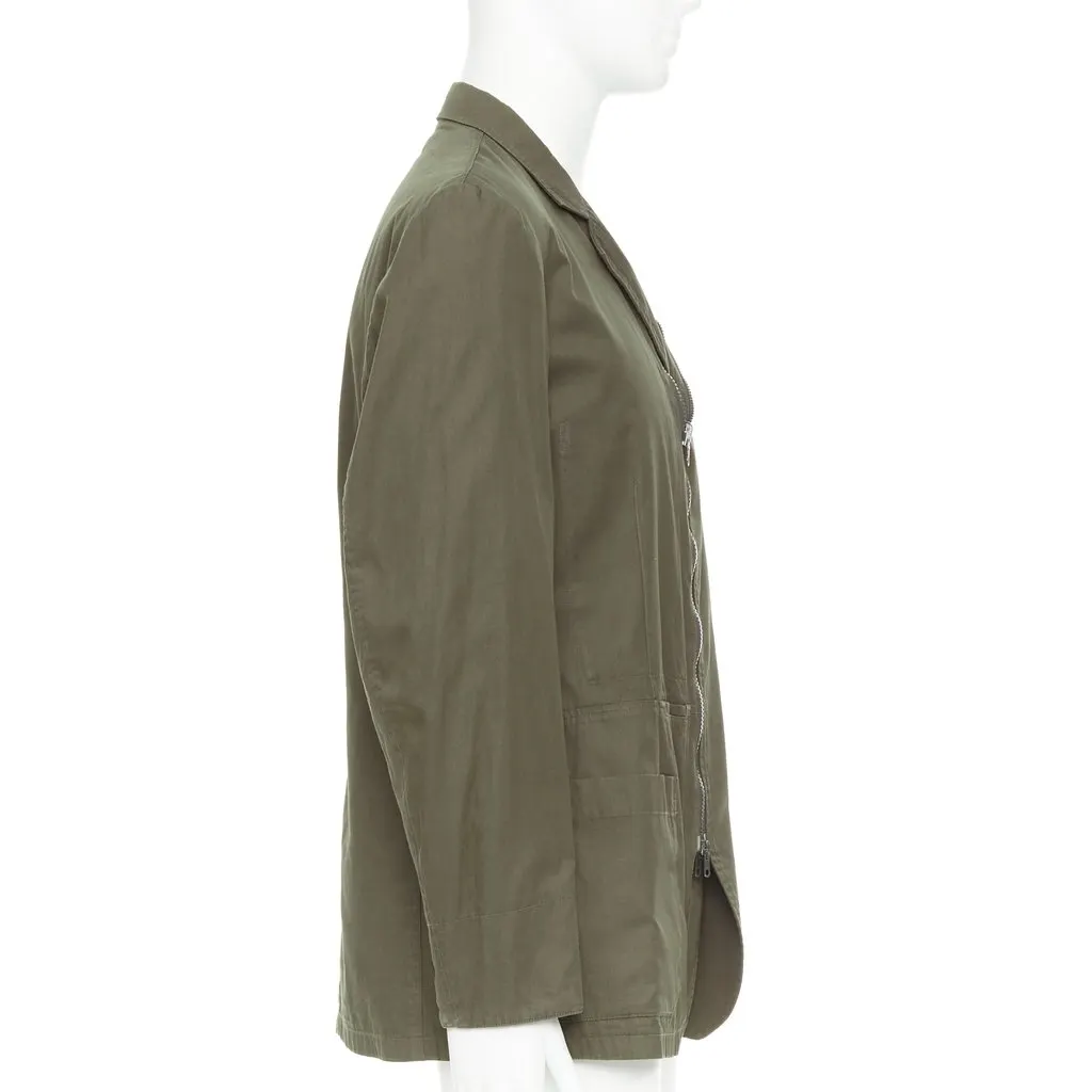 Yohji Yamamoto Green Cotton Jacket Green Cotton Fair - Model View