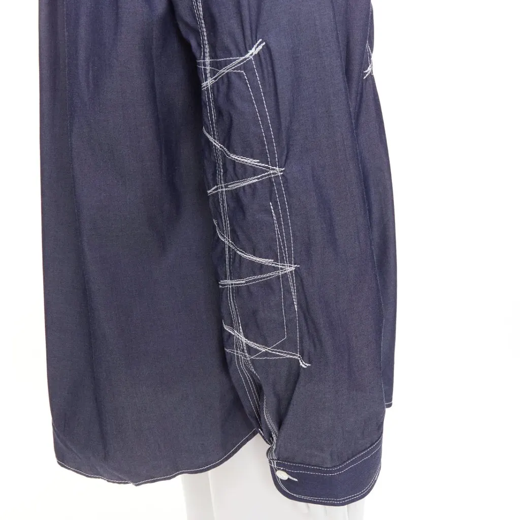 Junya Watanabe Navy Cotton Top Navy Cotton Never worn, with tag - Back View
