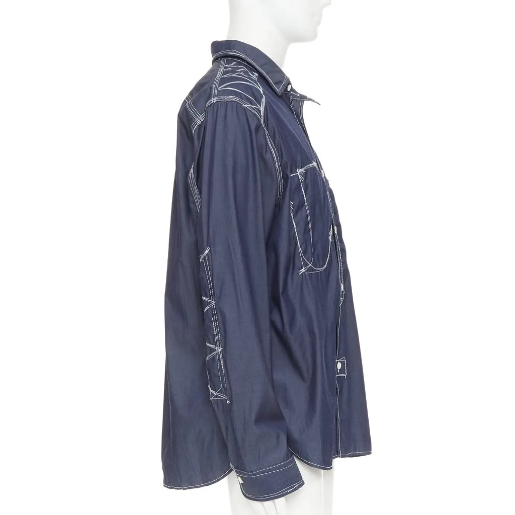 Junya Watanabe Navy Cotton Top Navy Cotton Never worn, with tag - Model View