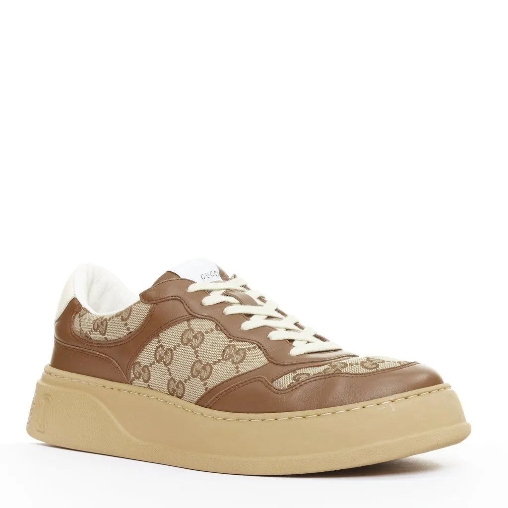 Gucci Brown Leather Trainers Brown Leather Good - Back View
