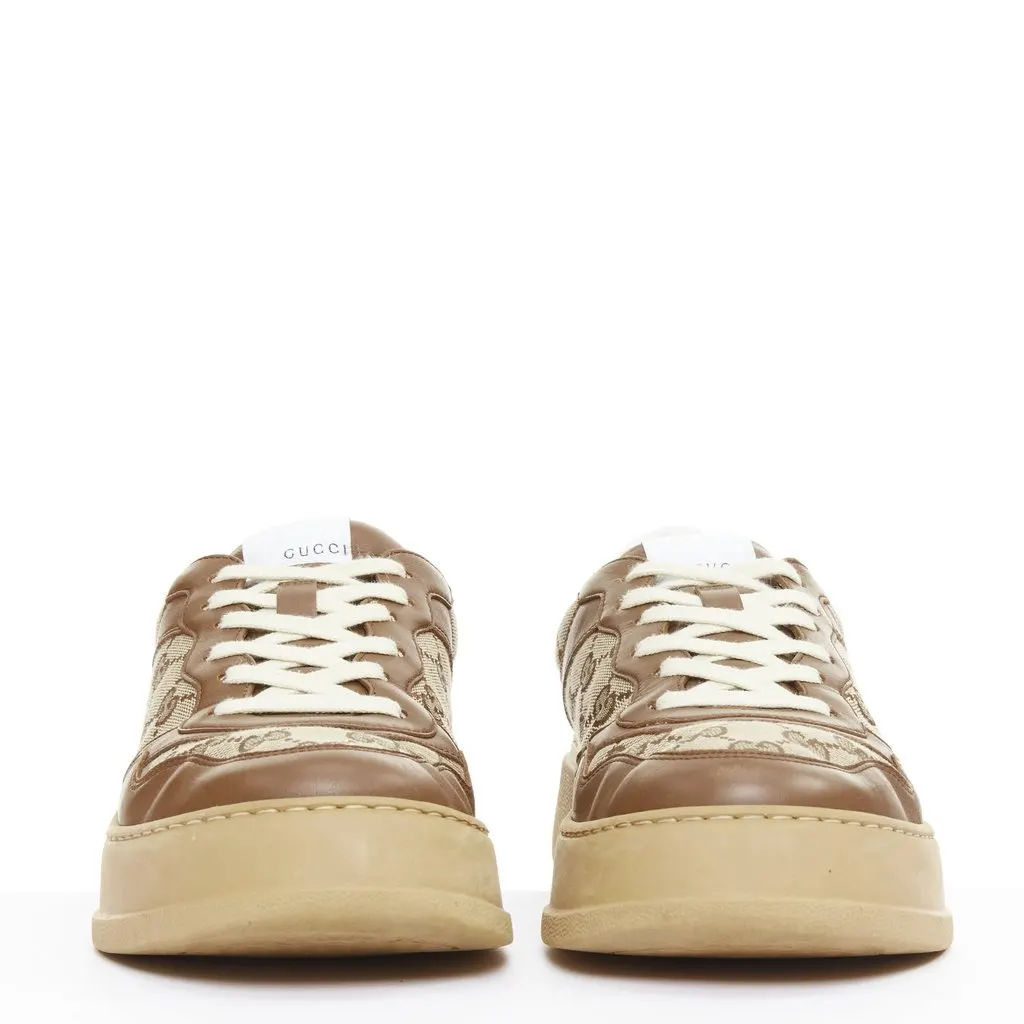 Gucci Brown Leather Trainers Brown Leather Good - Inside View