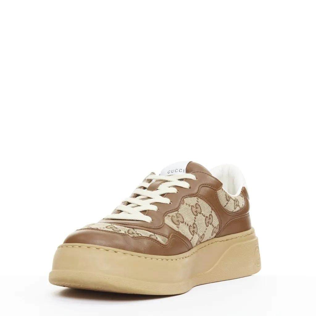 Gucci Brown Leather Trainers Brown Leather Good - Model View