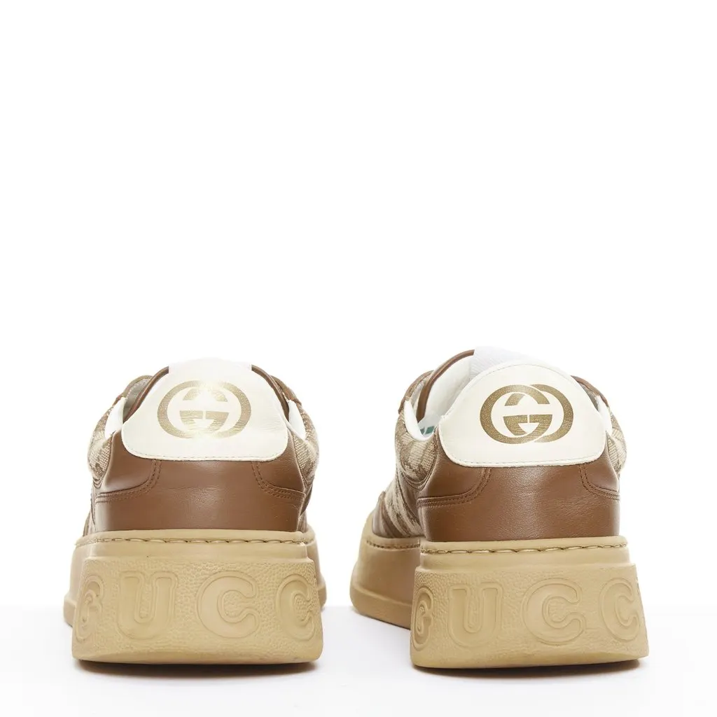 Gucci Brown Leather Trainers Brown Leather Good - Box View