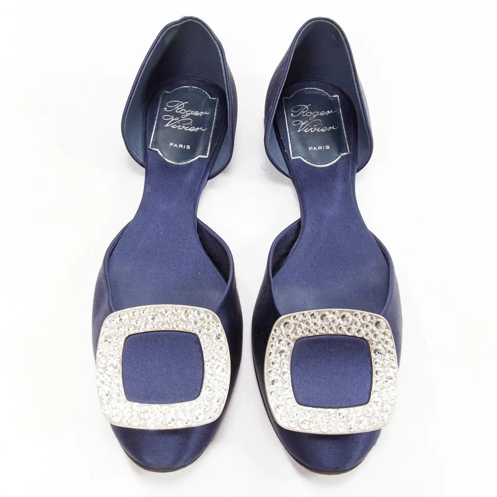 Roger Vivier Chips Strass Navy Very good - Front View
