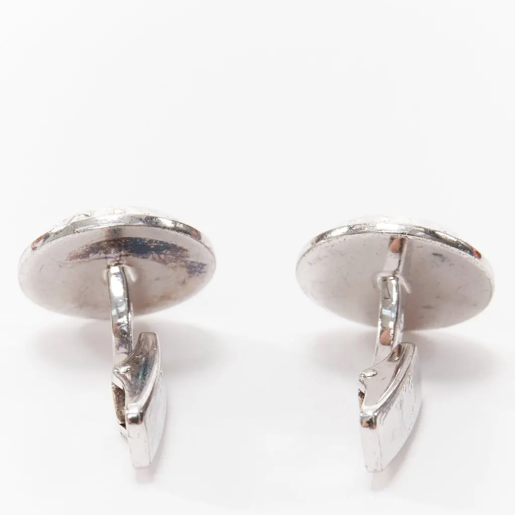 Alfred Dunhill Mother Pearl Cufflinks Silver Metal Fair - Back View