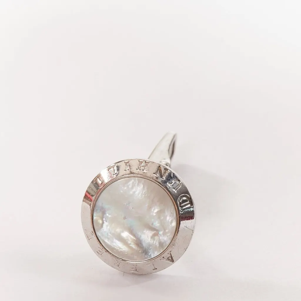 Alfred Dunhill Mother Pearl Cufflinks Silver Metal Fair - Inside View