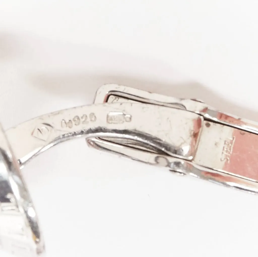 Alfred Dunhill Mother Pearl Cufflinks Silver Metal Fair - Box View