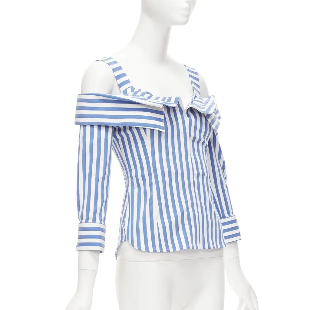 Monse Striped Corset Top White Polyester Very good - Front View