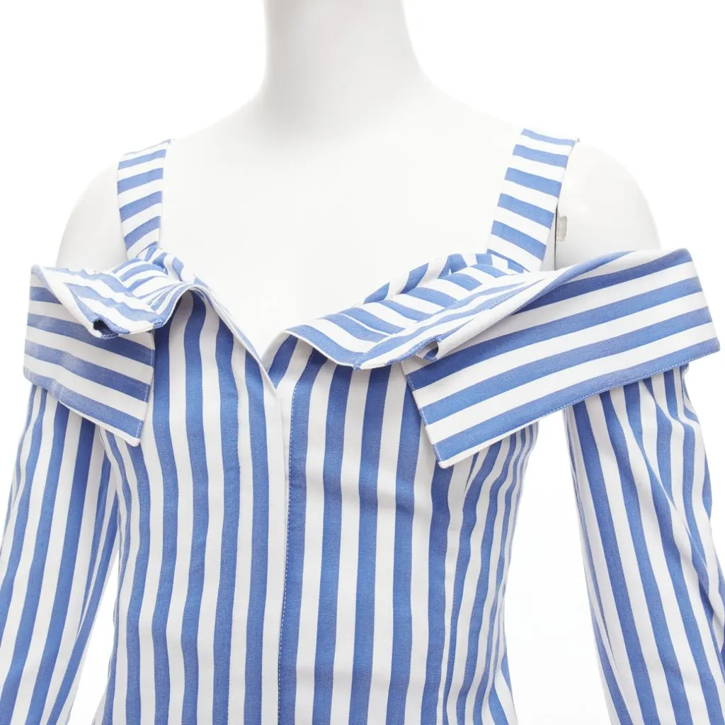 Monse Striped Corset Top White Polyester Very good - Back View
