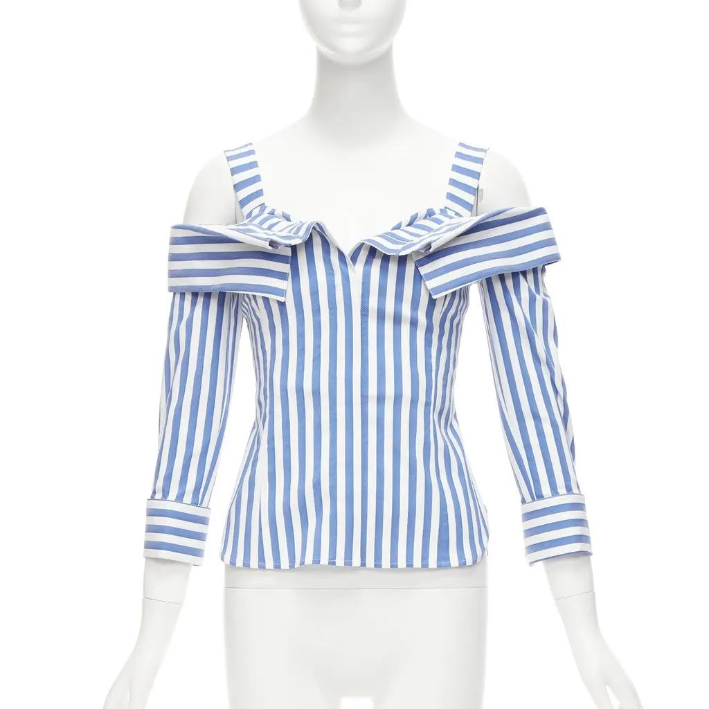 Monse Striped Corset Top White Polyester Very good - Inside View