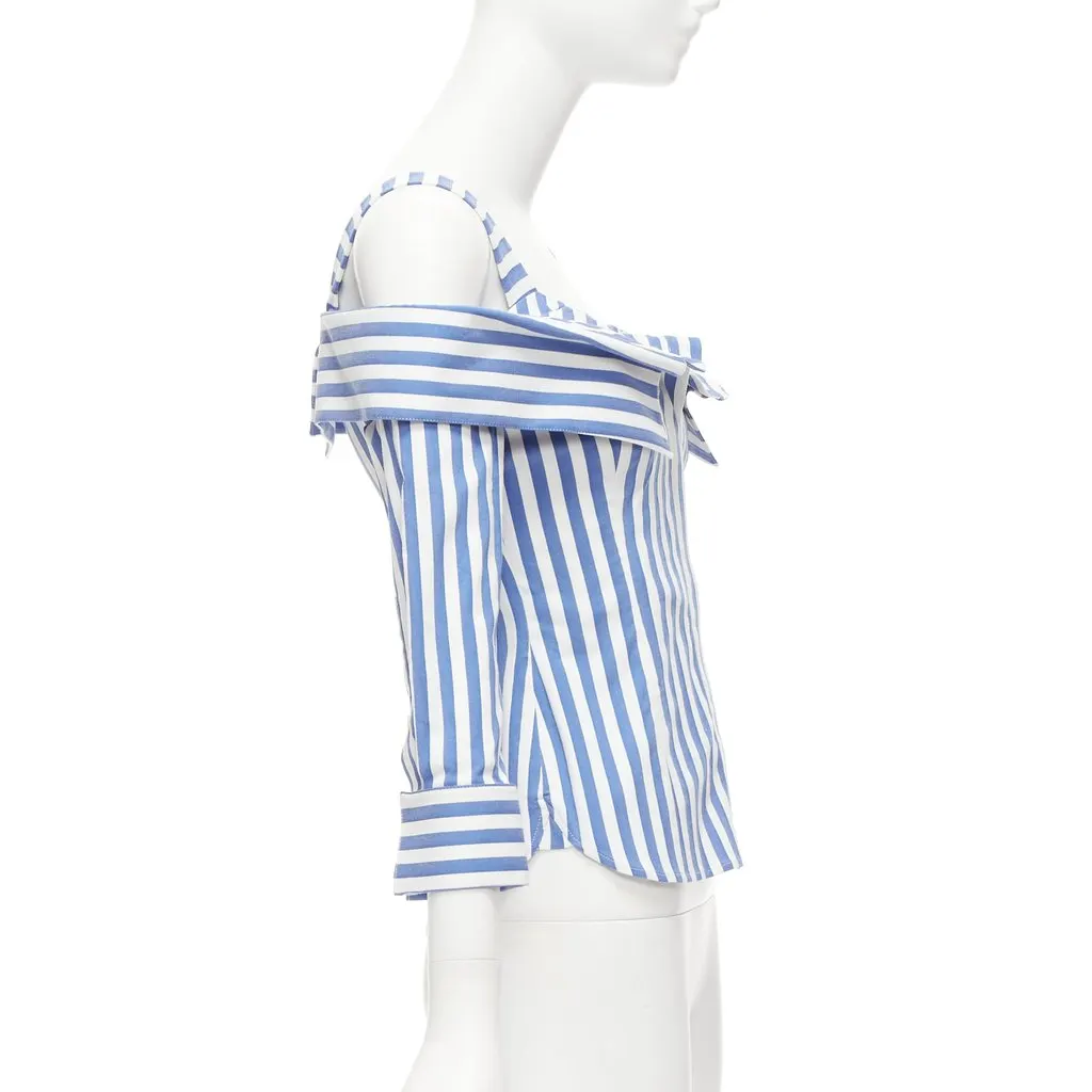 Monse Striped Corset Top White Polyester Very good - Model View