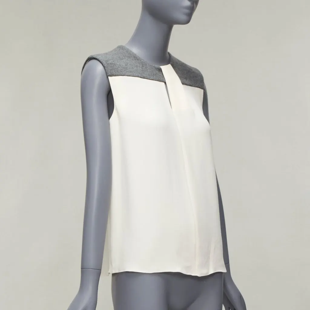 Balenciaga Knitted Yoke Blouse Ecru Silk Very good - Inside View