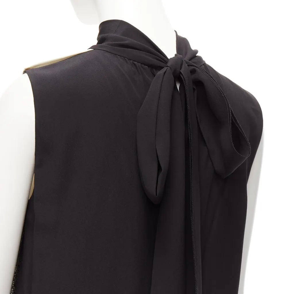 D&G Lace Side Trim Dress Black Silk Very good - Back View