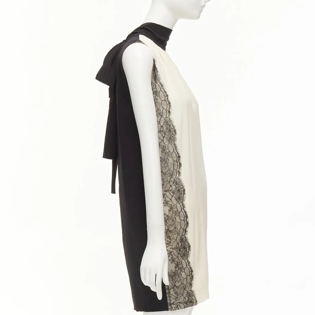 D&G Lace Side Trim Dress Black Silk Very good - Model View