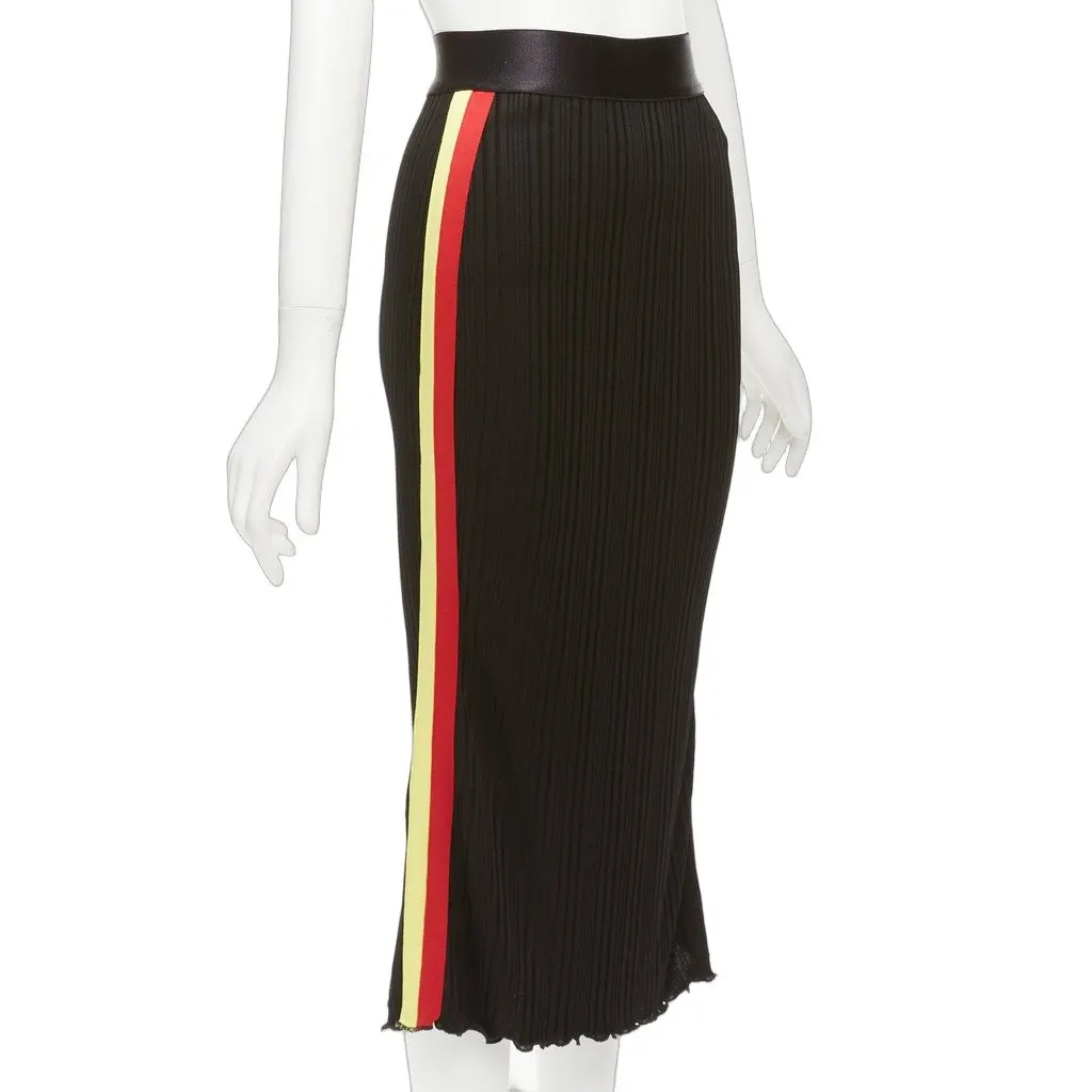 Ellery Tape Pleated Skirt Black Viscose Never worn - Front View