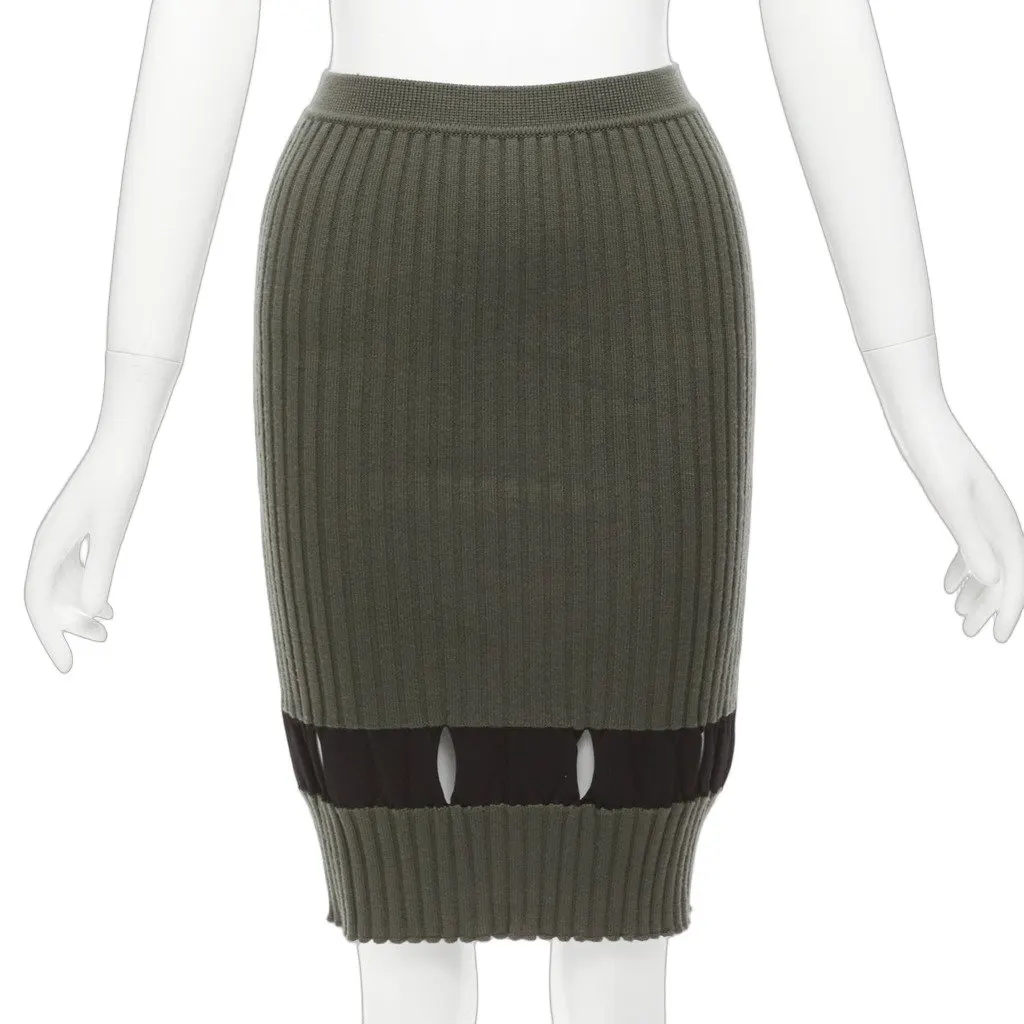 Alexander Wang Cutout Pencil Skirt Khaki Never worn - Front View