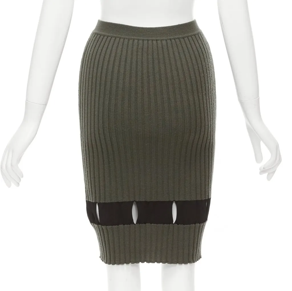 Alexander Wang Cutout Pencil Skirt Khaki Never worn - Box View