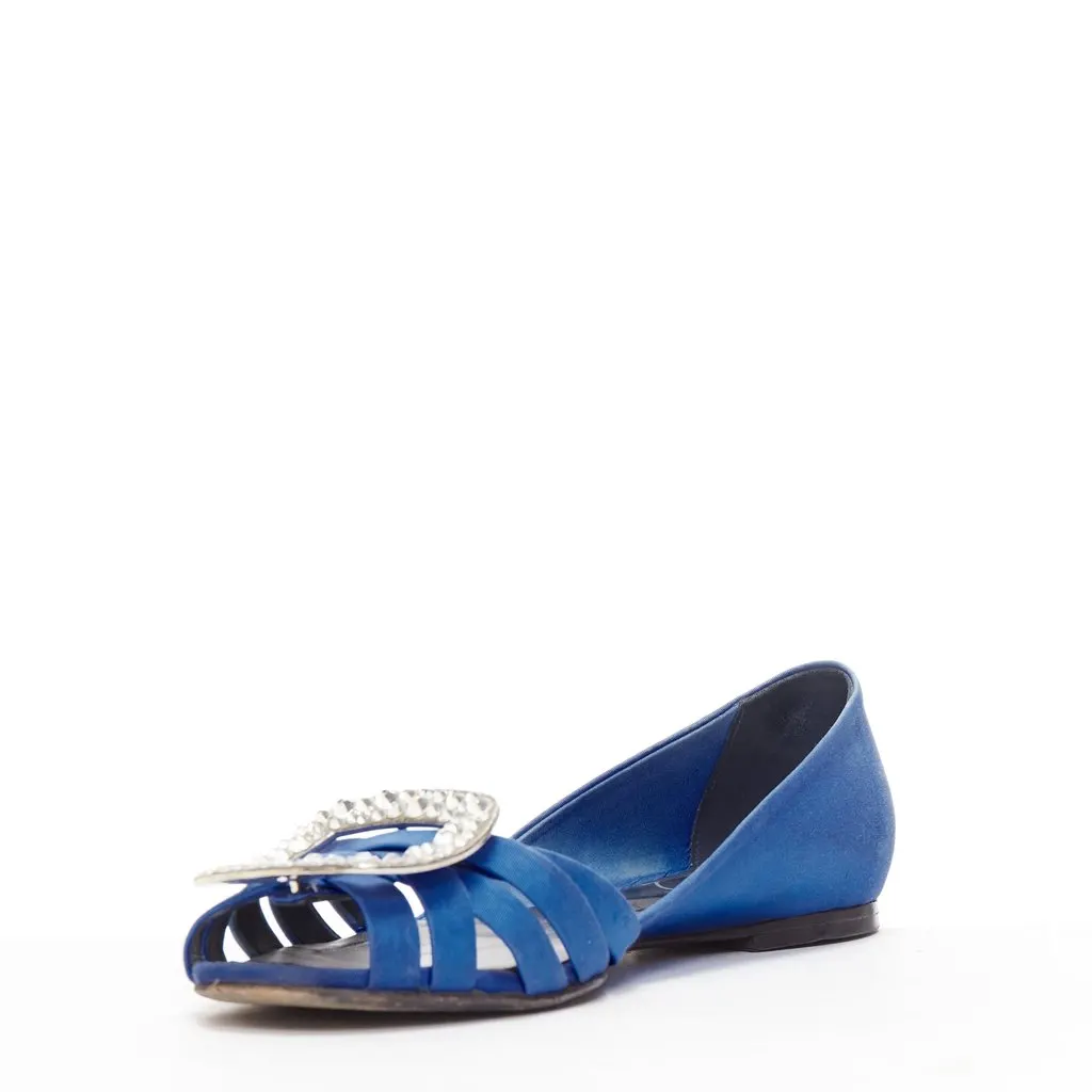 Roger Vivier Tweed CC Logo Flats Blue Fair - Inside View