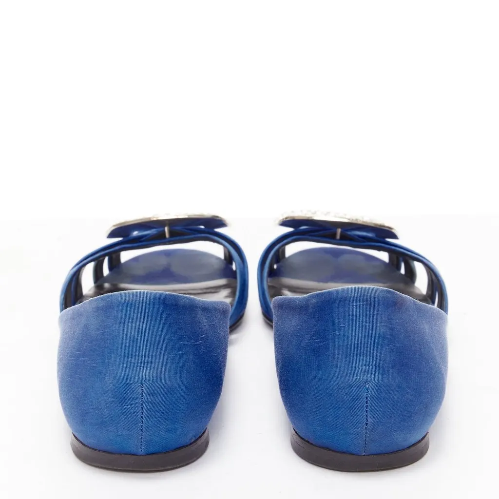 Roger Vivier Tweed CC Logo Flats Blue Fair - Model View