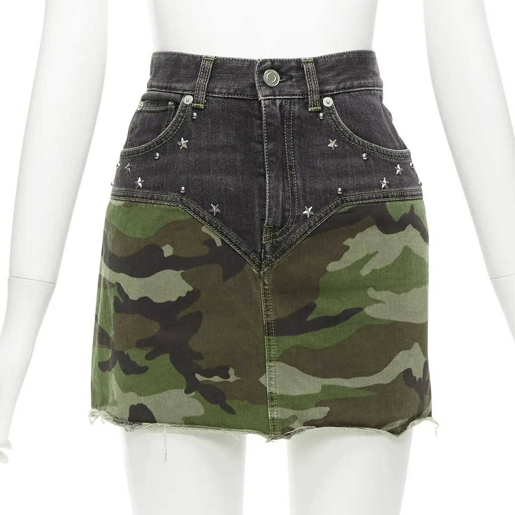 Saint Laurent Star Studded Skirt Blue Very good - Front View