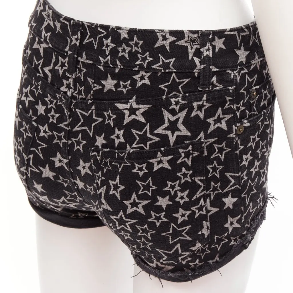 Saint Laurent Star Print Shorts Black Cotton Very good - Back View
