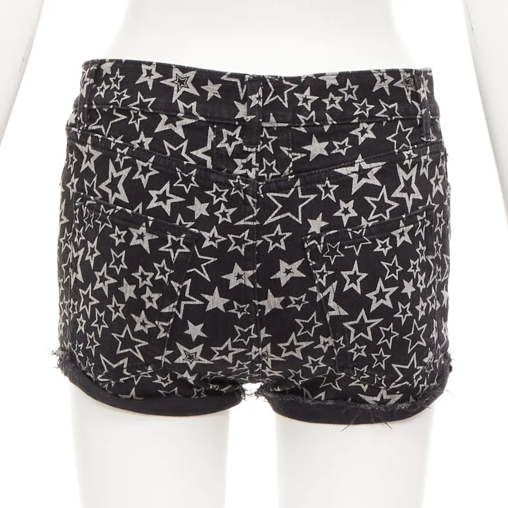 Saint Laurent Star Print Shorts Black Cotton Very good - Box View