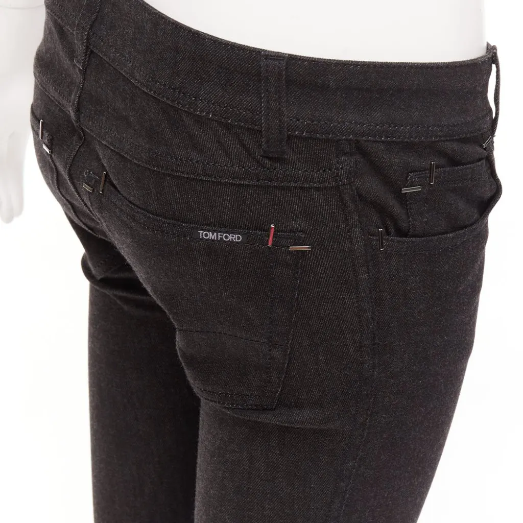 Tom Ford Staple Skinny Jeans Brown Cotton Good - Back View