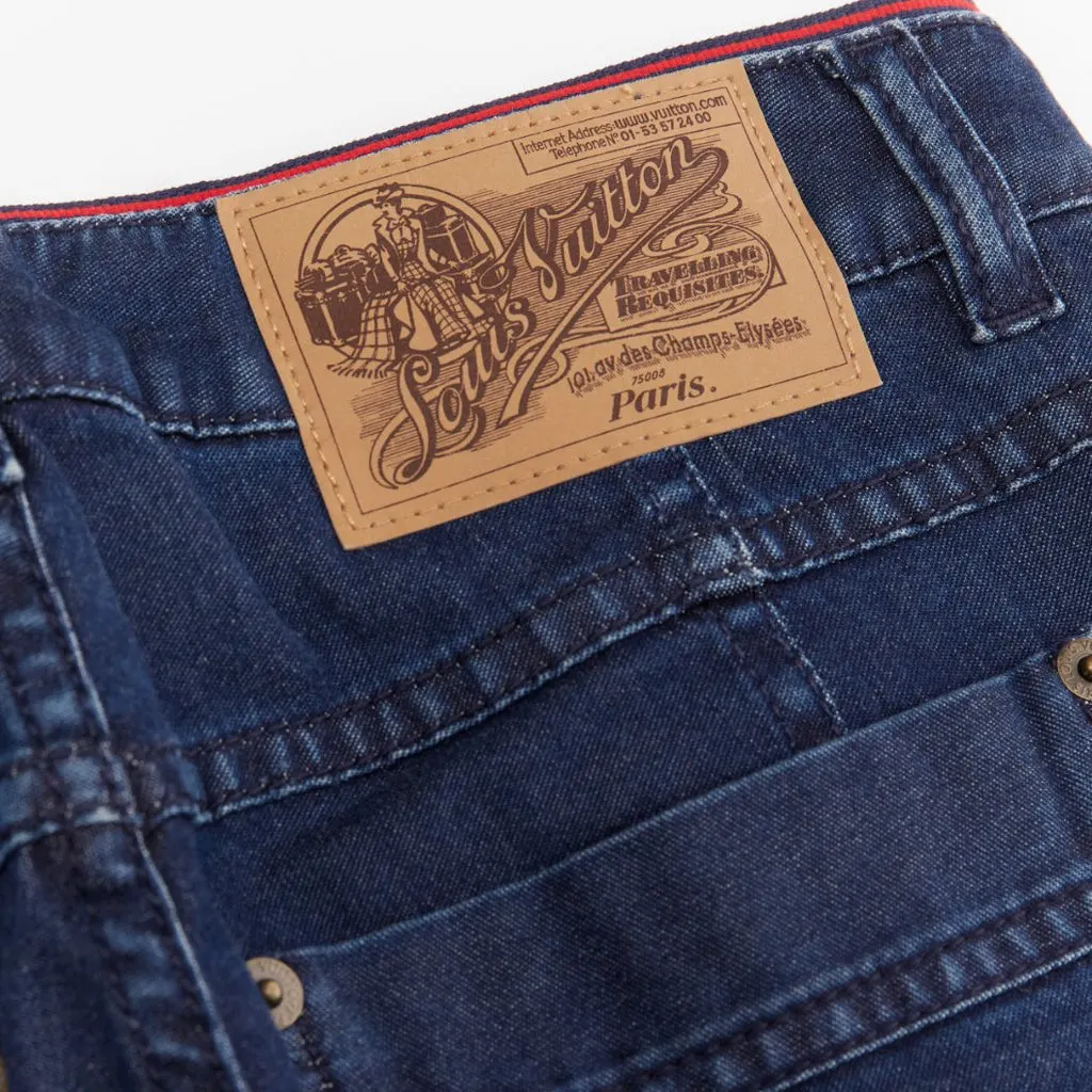 Louis Vuitton Patchwork Moto Jeans Blue Cotton Very good - Back View