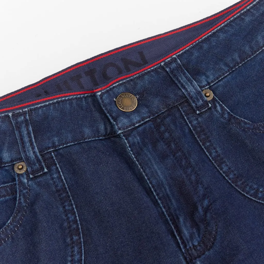 Louis Vuitton Patchwork Moto Jeans Blue Cotton Very good - Model View
