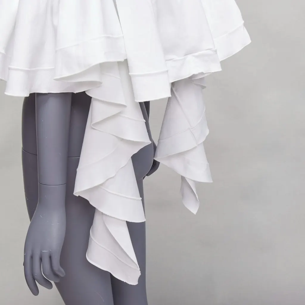Ellery Cascade Sleeve Crop White Cotton Fair - Back View
