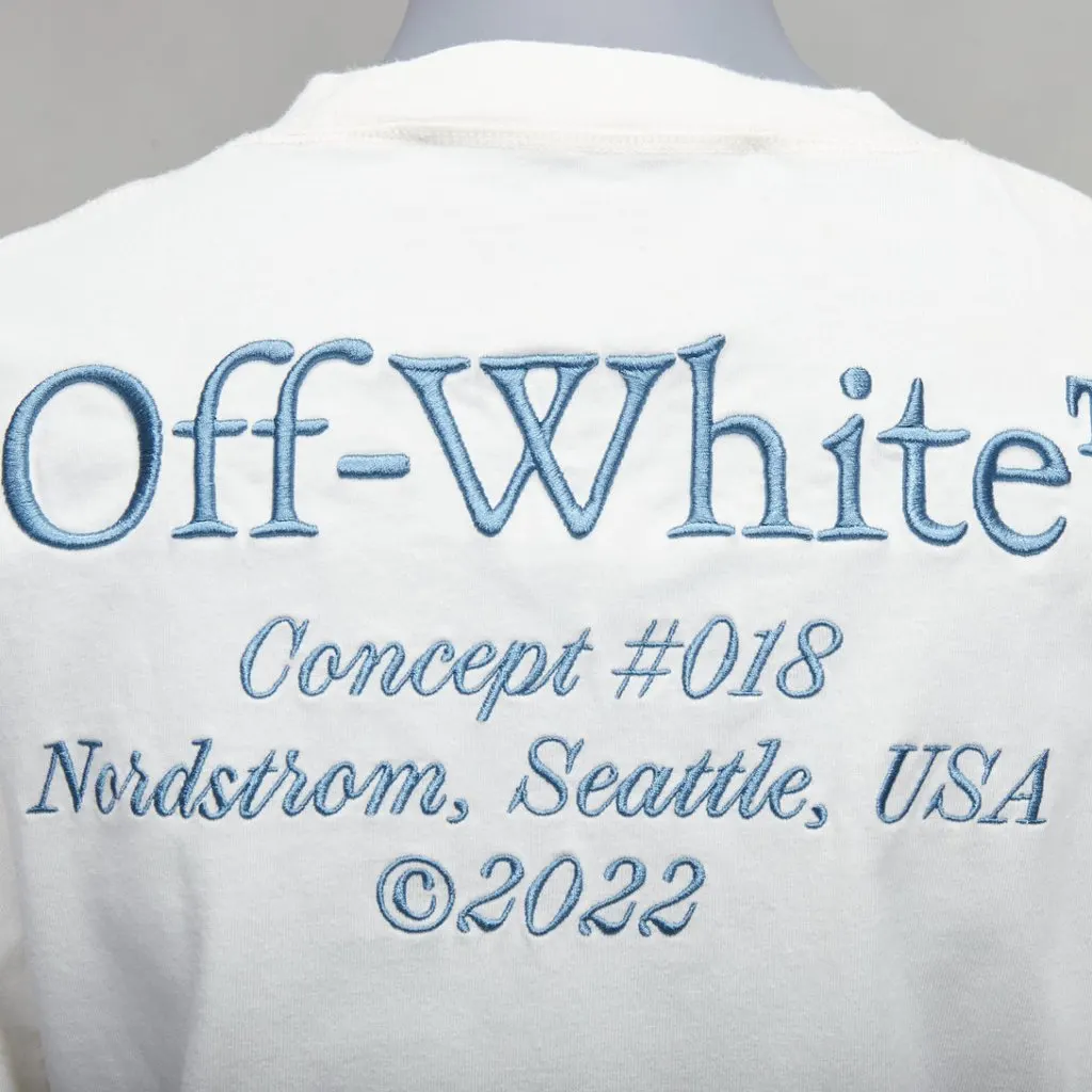 Off-White Embroidered Logo Tee Ecru Cotton Good - Back View