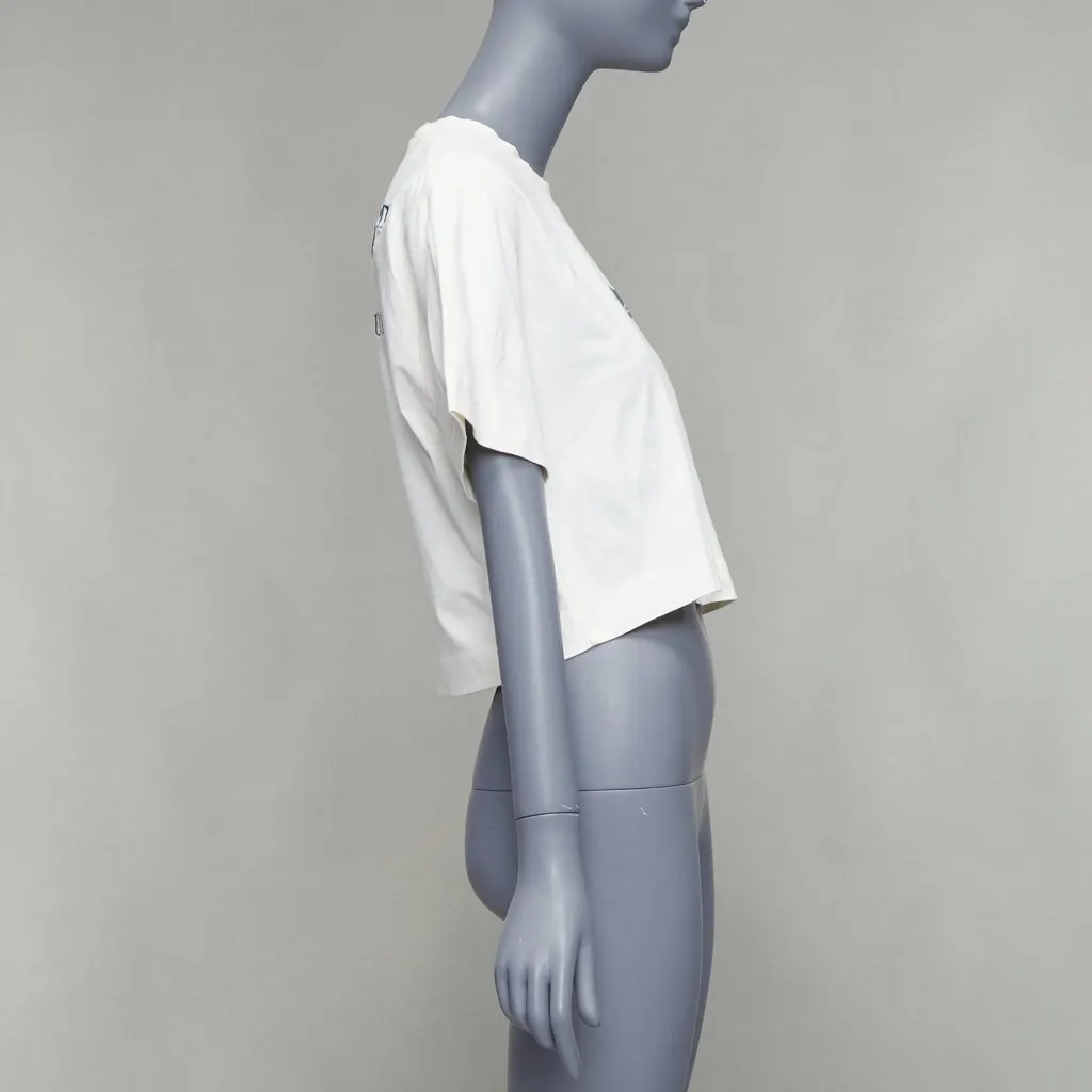 Off-White Embroidered Logo Tee Ecru Cotton Good - Model View